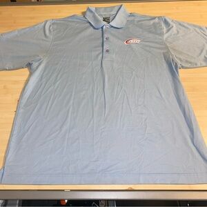 Richard Petty Motorsports Team Issue Blue Pit Polo Shirt Race Extra Large hole